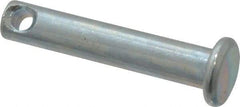 Made in USA - 3/16" Pin Diam, 1" OAL, Standard Clevis Pin - 3/32" Hole, 29/32" Usable Length, Zinc-Plated Steel - Strong Tooling