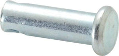 Made in USA - 1/4" Pin Diam, 3/4" OAL, Standard Clevis Pin - 3/32" Hole, 21/32" Usable Length, Zinc-Plated Steel - Strong Tooling