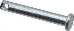 Made in USA - 1/4" Pin Diam, 51/64" OAL, Standard Clevis Pin - 3/32" Hole, 45/64" Usable Length, Zinc-Plated Steel - Strong Tooling