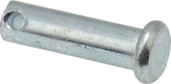 Made in USA - 1/4" Pin Diam, 7/8" OAL, Standard Clevis Pin - 3/32" Hole, 25/32" Usable Length, Zinc-Plated Steel - Strong Tooling