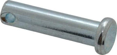 Made in USA - 1/4" Pin Diam, 1" OAL, Standard Clevis Pin - 3/32" Hole, 29/32" Usable Length, Zinc-Plated Steel - Strong Tooling