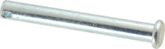 Made in USA - 1/4" Pin Diam, 2" OAL, Standard Clevis Pin - 3/32" Hole, 1-29/32" Usable Length, Zinc-Plated Steel - Strong Tooling