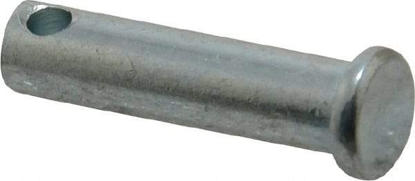 Made in USA - 5/16" Pin Diam, 1-1/4" OAL, Standard Clevis Pin - 9/64" Hole, 1-7/64" Usable Length, Zinc-Plated Steel - Strong Tooling