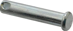 Made in USA - 5/16" Pin Diam, 1-1/2" OAL, Standard Clevis Pin - 9/64" Hole, 1-23/64" Usable Length, Zinc-Plated Steel - Strong Tooling