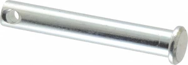 Made in USA - 5/16" Pin Diam, 2" OAL, Standard Clevis Pin - 9/64" Hole, 1-55/64" Usable Length, Zinc-Plated Steel - Strong Tooling