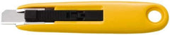 Olfa - Retractable Utility Knife - 1-15/16" Blade, Yellow & Silver Plastic Handle, 1 Blade Included - Strong Tooling