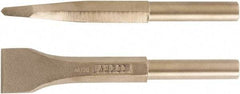 Ampco - 1-3/4" Head Width, 8" OAL, 3/4" Shank Diam, Scaling Chisel - Round Drive, Round Shank - Strong Tooling