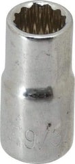 Paramount - 9/32", 1/4" Drive, Standard Hand Socket - 12 Points, 15/16" OAL, Steel, Chrome Finish - Strong Tooling