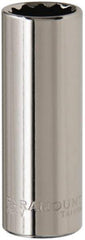 Paramount - 1/2", 1/4" Drive, Deep Hand Socket - 12 Points, 1-15/16" OAL, Steel, Chrome Finish - Strong Tooling