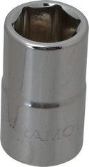 Paramount - 1/2" Drive, Standard Hand Socket - 6 Points, 1-1/2" OAL, Steel, Chrome Finish - Strong Tooling