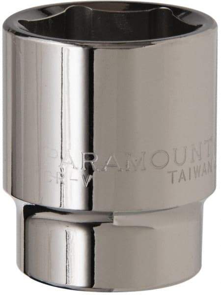 Paramount - 1/2" Drive, Standard Hand Socket - 6 Points, 1-1/2" OAL, Steel, Chrome Finish - Strong Tooling