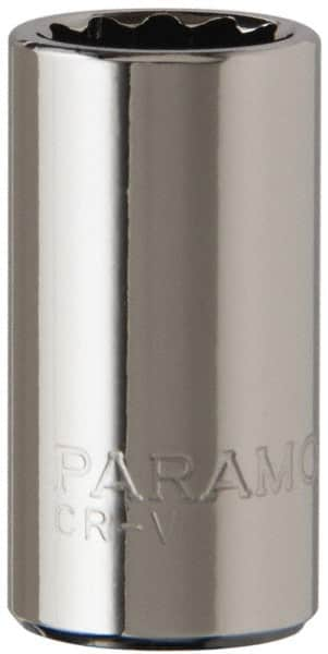 Paramount - 1/4" Drive, Standard Hand Socket - 12 Points, 15/16" OAL, Steel, Chrome Finish - Strong Tooling