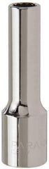 Paramount - 1/2" Drive, Deep Hand Socket - 12 Points, 3-3/32" OAL, Steel, Chrome Finish - Strong Tooling