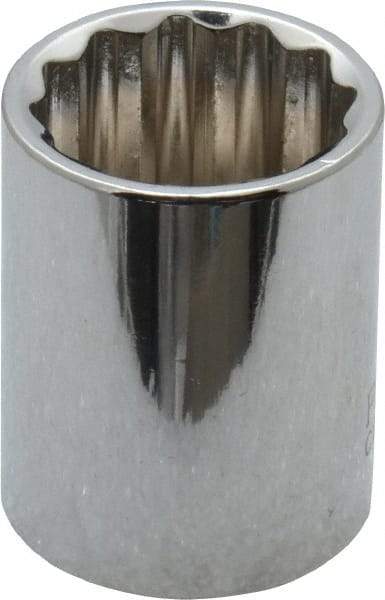 Paramount - 11/16", 3/8" Drive, Standard Hand Socket - 12 Points, 1-3/16" OAL, Steel, Chrome Finish - Strong Tooling