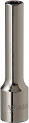 Paramount - 3/16", 1/4" Drive, Deep Hand Socket - 12 Points, 1-15/16" OAL, Steel, Chrome Finish - Strong Tooling