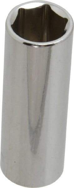 Paramount - 1/4" Drive, Deep Hand Socket - 6 Points, 1-15/16" OAL, Steel, Chrome Finish - Strong Tooling