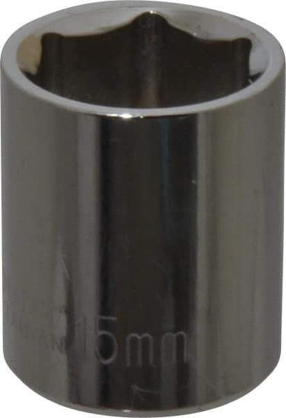 Paramount - 1/4" Drive, Standard Hand Socket - 6 Points, 15/16" OAL, Steel, Chrome Finish - Strong Tooling