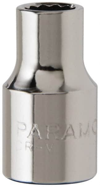 Paramount - 5/16", 3/8" Drive, Standard Hand Socket - 12 Points, 1-3/16" OAL, Steel, Chrome Finish - Strong Tooling