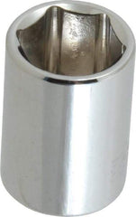 Paramount - 1/4" Drive, Standard Hand Socket - 6 Points, 15/16" OAL, Steel, Chrome Finish - Strong Tooling