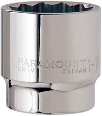 Paramount - 1-7/16", 1/2" Drive, Standard Hand Socket - 12 Points, 1-1/2" OAL, Steel, Chrome Finish - Strong Tooling