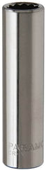 Paramount - 11/32", 1/4" Drive, Deep Hand Socket - 12 Points, 1-15/16" OAL, Steel, Chrome Finish - Strong Tooling