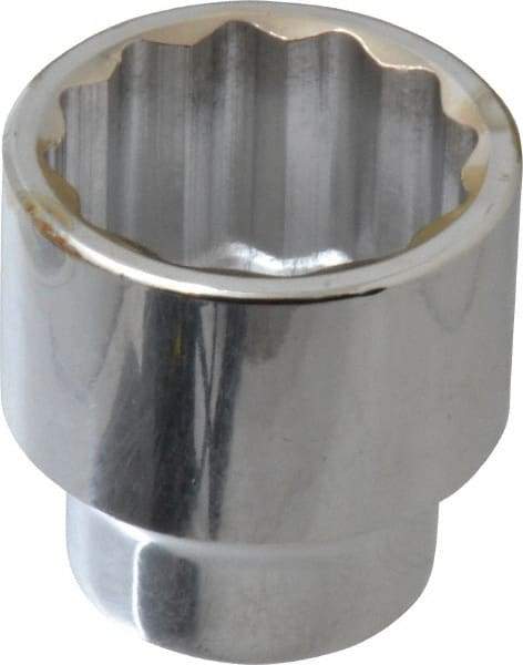 Paramount - 1/2" Drive, Standard Hand Socket - 12 Points, 1-1/2" OAL, Steel, Chrome Finish - Strong Tooling