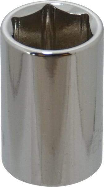 Paramount - 1/2" Drive, Standard Hand Socket - 6 Points, 1-1/2" OAL, Steel, Chrome Finish - Strong Tooling