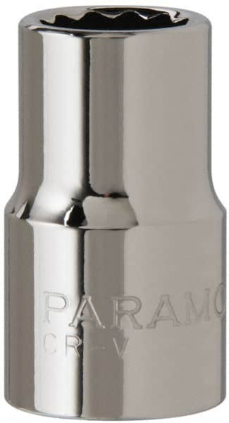 Paramount - 1/2" Drive, Standard Hand Socket - 12 Points, 1-1/2" OAL, Steel, Chrome Finish - Strong Tooling