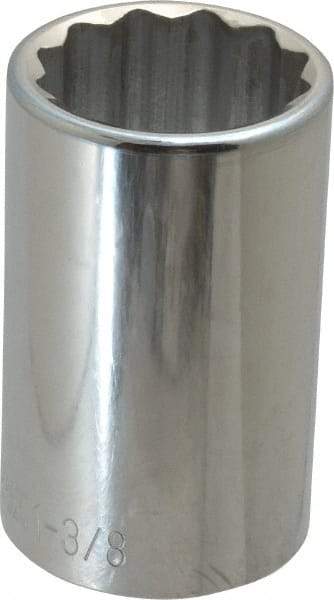 Paramount - 1-3/8", 1/2" Drive, Deep Hand Socket - 12 Points, 3-1/2" OAL, Steel, Chrome Finish - Strong Tooling