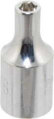 Paramount - 1/8", 1/4" Drive, Standard Hand Socket - 6 Points, 15/16" OAL, Steel, Chrome Finish - Strong Tooling