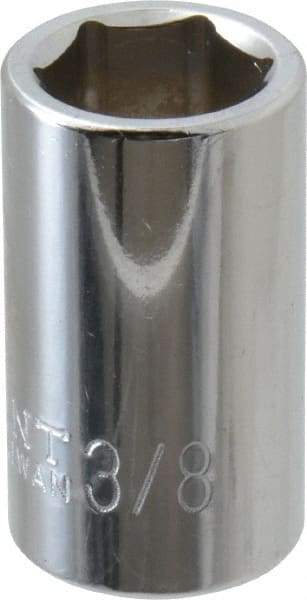 Paramount - 3/8", 1/4" Drive, Standard Hand Socket - 6 Points, 15/16" OAL, Steel, Chrome Finish - Strong Tooling