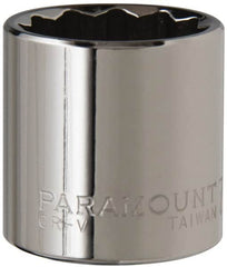 Paramount - 7/8", 3/8" Drive, Standard Hand Socket - 12 Points, 1-3/16" OAL, Steel, Chrome Finish - Strong Tooling