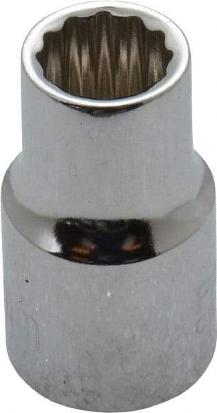 Paramount - 3/8" Drive, Standard Hand Socket - 12 Points, 1-3/16" OAL, Steel, Chrome Finish - Strong Tooling