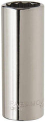 Paramount - 3/8" Drive, Deep Hand Socket - 12 Points, 2-1/2" OAL, Steel, Chrome Finish - Strong Tooling