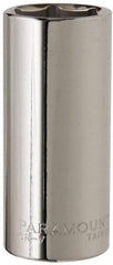 Paramount - 1/2" Drive, Deep Hand Socket - 6 Points, 3-3/32" OAL, Steel, Chrome Finish - Strong Tooling