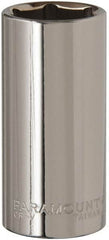 Paramount - 3/8" Drive, Deep Hand Socket - 6 Points, 2-1/2" OAL, Steel, Chrome Finish - Strong Tooling