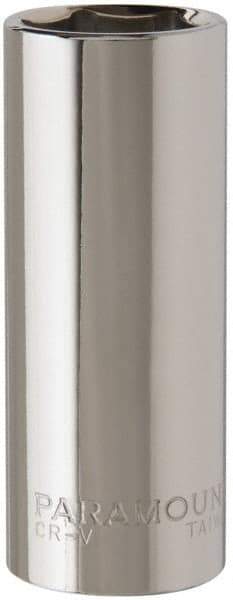 Paramount - 3/8" Drive, Deep Hand Socket - 6 Points, 2-1/2" OAL, Steel, Chrome Finish - Strong Tooling