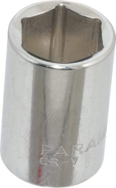 Paramount - 9/16", 3/8" Drive, Standard Hand Socket - 6 Points, 1-3/16" OAL, Steel, Chrome Finish - Strong Tooling