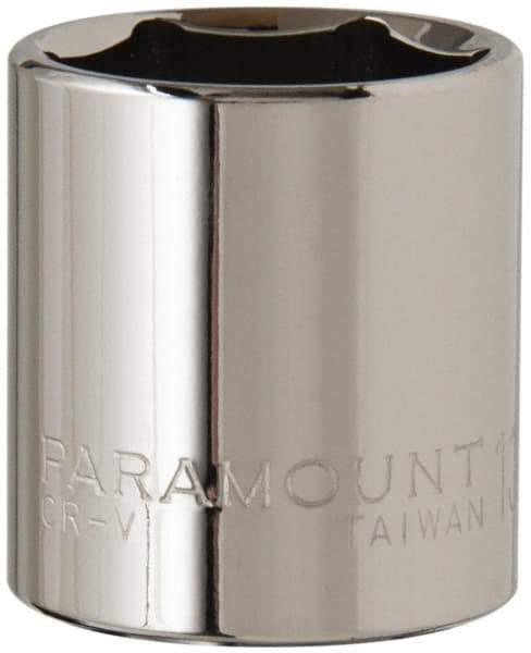 Paramount - 13/16", 3/8" Drive, Standard Hand Socket - 6 Points, 1-3/16" OAL, Steel, Chrome Finish - Strong Tooling