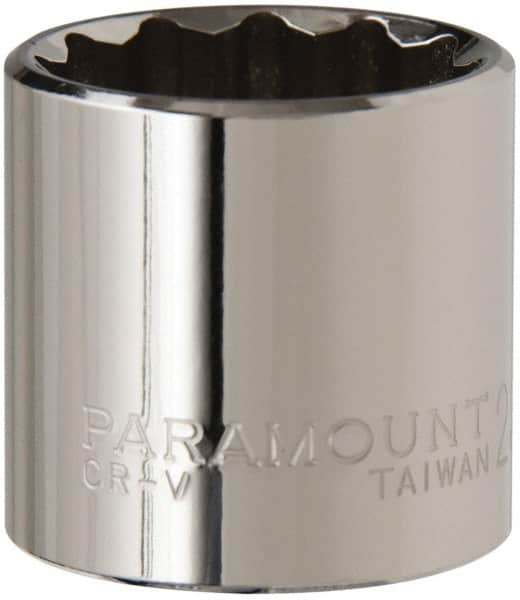 Paramount - 3/8" Drive, Standard Hand Socket - 12 Points, 1-3/16" OAL, Steel, Chrome Finish - Strong Tooling