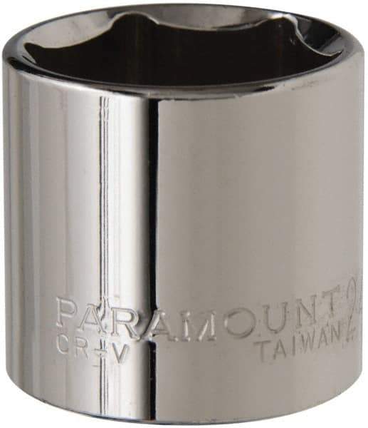 Paramount - 3/8" Drive, Standard Hand Socket - 6 Points, 1-3/16" OAL, Steel, Chrome Finish - Strong Tooling