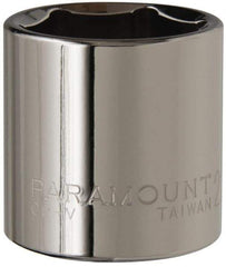 Paramount - 3/8" Drive, Standard Hand Socket - 6 Points, 1-3/16" OAL, Steel, Chrome Finish - Strong Tooling