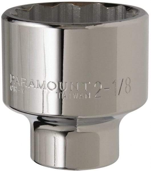 Paramount - 2-1/8", 3/4" Drive, Standard Hand Socket - 12 Points, 3-13/64" OAL - Strong Tooling