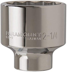 Paramount - 2-1/4", 3/4" Drive, Standard Hand Socket - 12 Points, 3-1/2" OAL - Strong Tooling