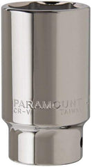 Paramount - 1-1/2", 3/4" Drive, Deep Hand Socket - 6 Points, 3-1/2" OAL, Steel, Chrome Finish - Strong Tooling