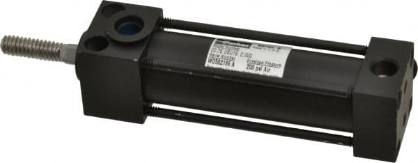 Parker - 2" Stroke x 3/4" Bore Double Acting Air Cylinder - 1/8 Port, 1/4-20 Rod Thread, 200 Max psi, -10 to 165°F - Strong Tooling