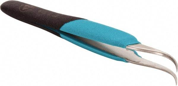 Erem - 5-1/2" OAL 7-SA Ergonomic Tweezers - Curved, Fine Point, High Precision Tips - Strong Tooling