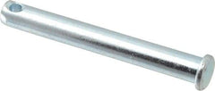 Made in USA - 5/16" Pin Diam, 2-1/2" OAL, Standard Clevis Pin - 9/64" Hole, 2-23/64" Usable Length, Zinc-Plated Steel - Strong Tooling