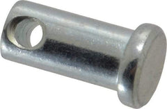 Made in USA - 3/8" Pin Diam, 3/4" OAL, Standard Clevis Pin - 5/32" Hole, 19/32" Usable Length, Zinc-Plated Steel - Strong Tooling