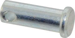 Made in USA - 3/8" Pin Diam, 1" OAL, Standard Clevis Pin - 5/32" Hole, 27/32" Usable Length, Zinc-Plated Steel - Strong Tooling